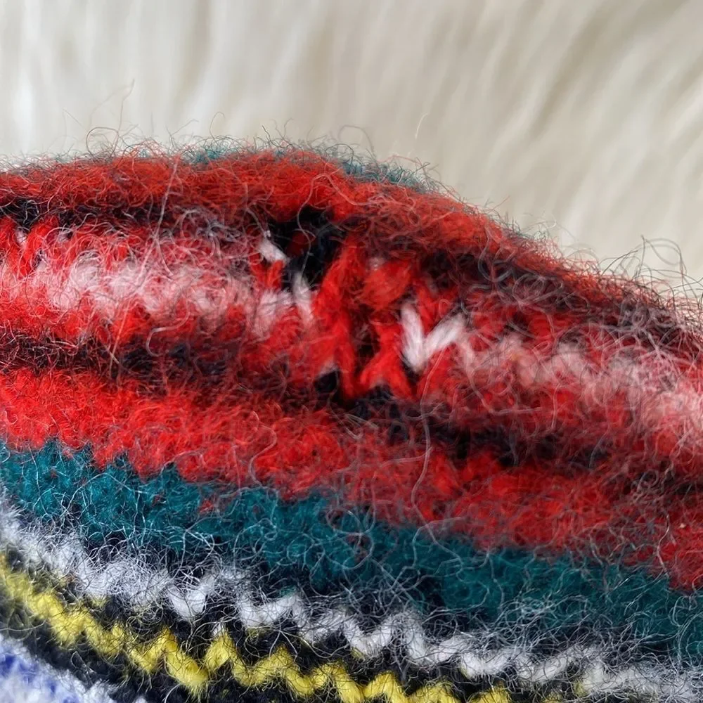 Vintage Tress Stewart Multicolor 100% Pure New Wool Knit Beret Made in Scotlands - Picture 8 of 8